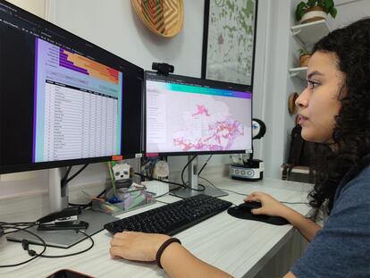 Stefany Pinheiro utiliza una plataforma de inteligencia artificial para identificar las zonas de la Amazonía brasileña que están en riesgo.