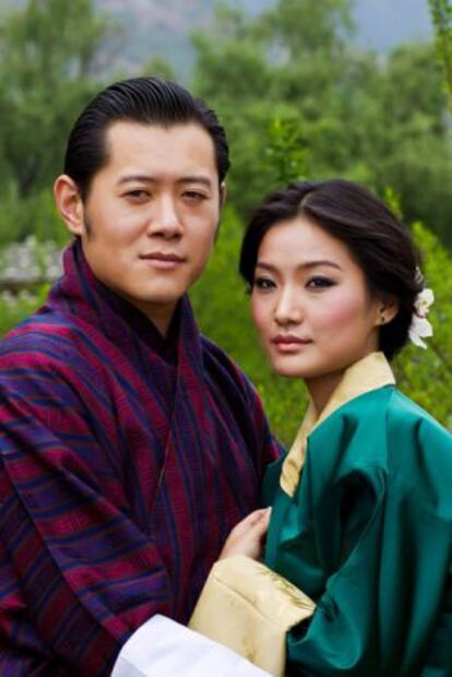 O rei de Butão e sua esposa.
