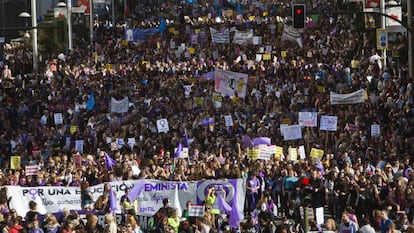 Manifestaci&oacute;n en Madrid contra la violencia machista en noviembre de 2015.