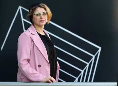 Kawthar Jadalhaq, a Palestinian worker at Ineco's facilities in Madrid