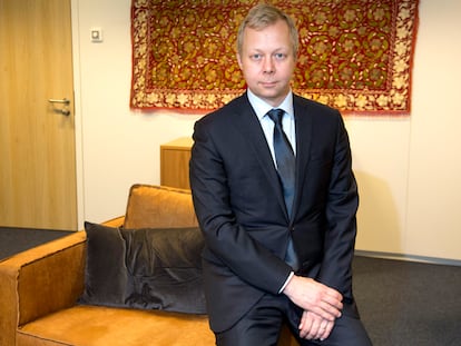 Sven Koopmans, European Union Special Representative for the Middle East Peace Process, in his office at the European External Action Service, this Thursday in Brussels.