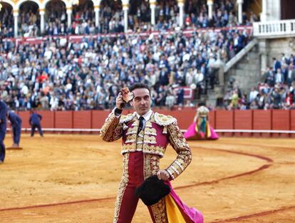 Enrique Ponce, en la Maestranza, la Feria de Abril de 2018.