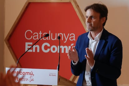 El dirigente de En Comú Podem, Jaume Asens, en una intervención