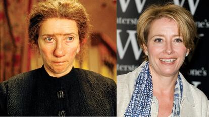 Emma Thomson no se separó del diente que lucía su personaje en 'La niñera mágica' ni para acudir a la presentación de la película, en 2005. Si Mary Poppins era esa joven, guapa y llena de alegría que cuidaba de dos hermanos londinenses, Nanny McPhee pone firmes a los siete hermanos Brown.