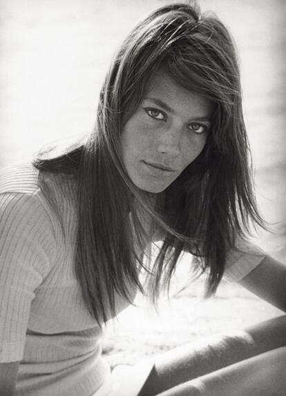 Françoise Hardy, cantante y actriz, posa para el rodaje de la película 'Grand Prix' en 1966.