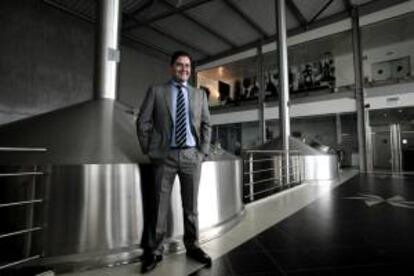 El consejero delegado de Hijos de Rivera, Ignacio Rivera, durante la comparecencia de prensa en la que hizo balance del ejercicio de 2013 y explicó algunos de los retos de la empresa cervecera para 2014.