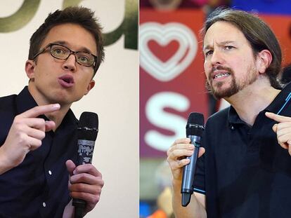 Errejón e Iglesias, candidatos de Más País y Unidas Podemos a la presidencia.