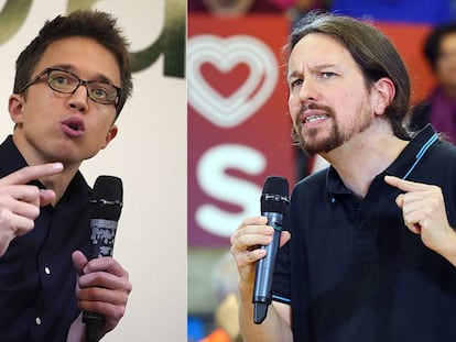 Errejón e Iglesias, candidatos de Más País y Unidas Podemos a la presidencia.