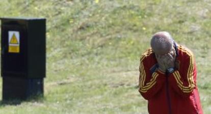 Vicente del Bosque, durante un entrenamiento con la selección