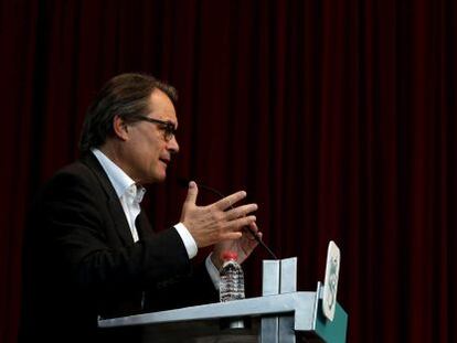 El presidente catal&aacute;n en funciones, Artur Mas (CDC), durante una conferencia de prensa hoy en el Born Centre Cultural de Barcelona.&eacute;vez