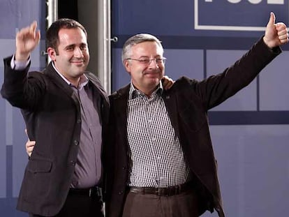 Jorge Alarte y José Blanco, ayer, en Alicante.