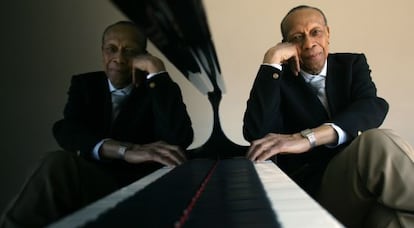 Bebo Valdés, músico cubano, entrevistado en el el Teatro Real de Madrid.