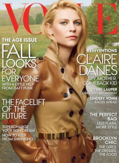 Claire Danes, protagonista de la nueva portada de 'Vogue'.