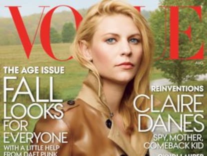 Claire Danes, protagonista de la nueva portada de 'Vogue'.