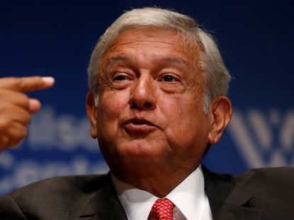 L&oacute;pez Obrador, este martes en Washington.