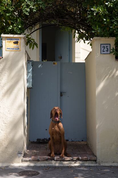 Entrada a una de las viviendas de la colonia.