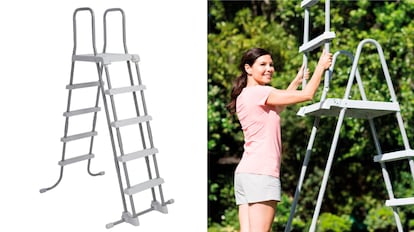 Staircase for pools without work with removable steps.