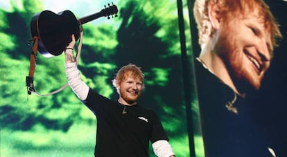 El cantante Ed Sheeran en un concierto en Moscú, el pasado julio.