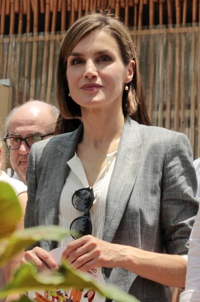 Letizia, durante su viaje de cooperación a El Salvador.