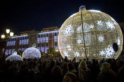 Ambiente navideño en el centro de Sevilla.