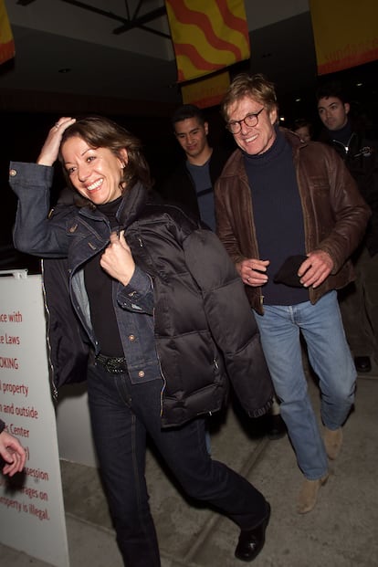 Robert Redford y Sibylle Szaggars en la 'premiere' de 'Pasos de baile' en el Festival de Cine de Sundance en 2002.