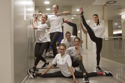 El equipo de gimnasia rítmica española .