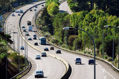 Autopista del Atlántico en el tramo de acceso a A Coruña.