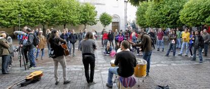 Microconcierto en la plaza de San Ildefonso.