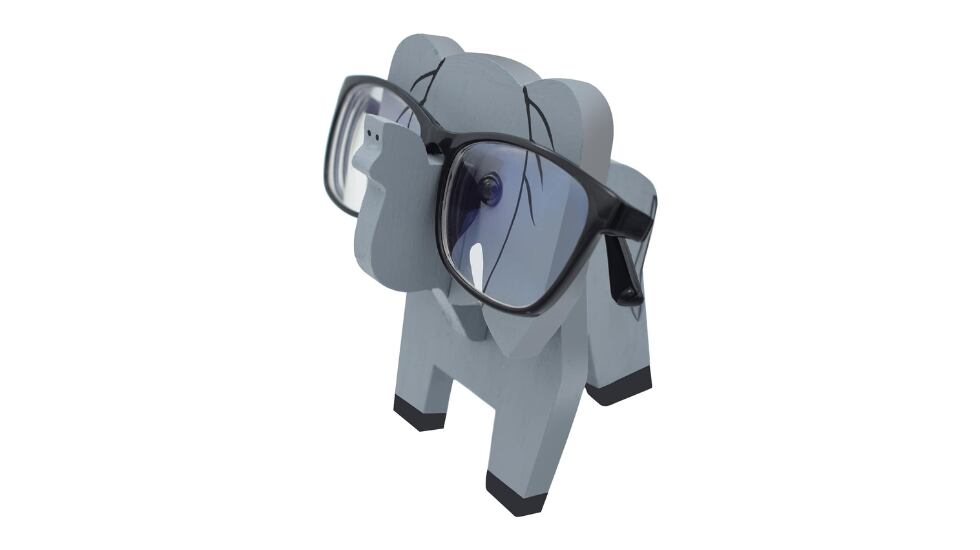 Soporte para gafas en forma de elefante.