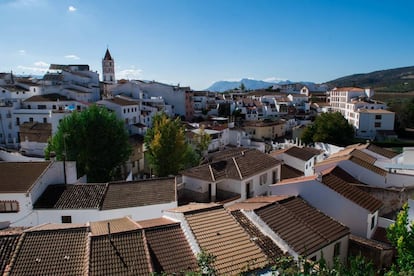 Panorámica de Arriate. Al fondo a la derecha, la denominada Casa Grande, origen de la localidad y hoy residencia de ancianos.