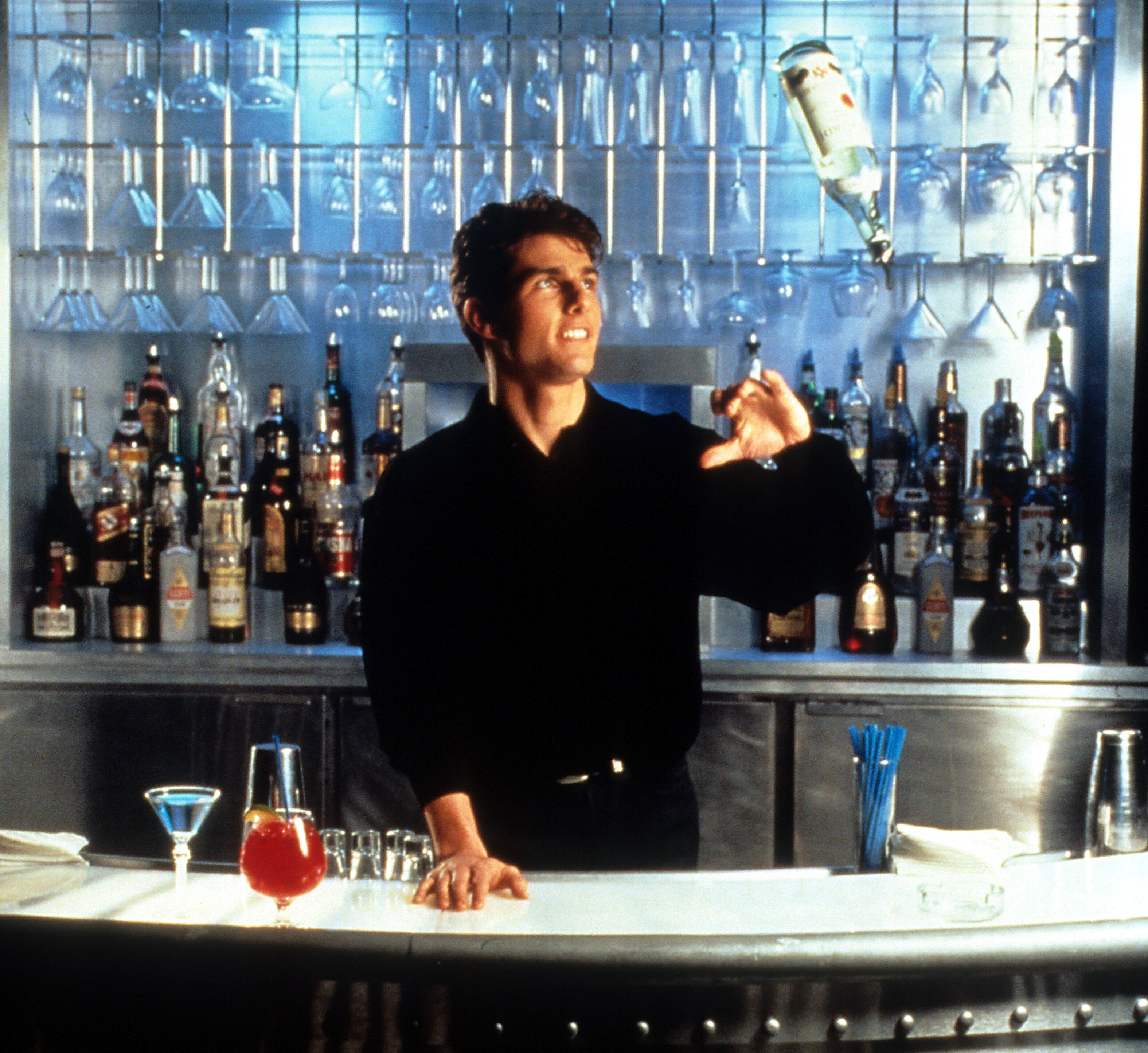 In the movie 'Cocktail' (1988), Tom Cruise demonstrated his skills as a bartender and the 'all-black look' suits everyone.