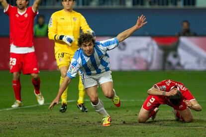 Seba Fernandez celebra el segundo gol