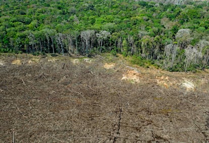 Vista área de una zona deforestada en el Mato Grosso (Brasil).