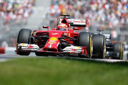 Raikkonen, de Ferrari, durante el Gran Premio de Montreal.