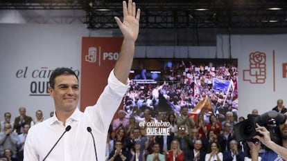 Sánchez, durante la presentación de candidaturas este fin de semana.