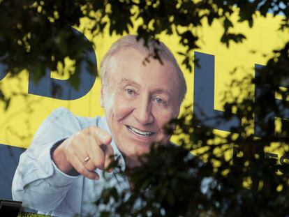 Fotografía de publicidad política de Rodolfo Hernández, el 30 de mayo de 2022, en Bucaramanga (Colombia).