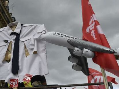 Manifestaci&oacute;n en Par&iacute;s contra los despidos de Air France, el pasado 8 de octubre. 