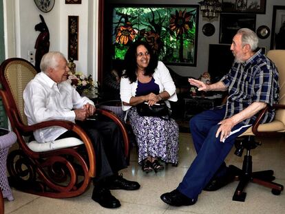 Fidel Castro y Jimmy Carter, durante su encuentro en La Habana.