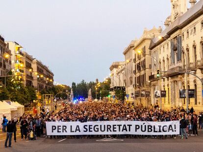 Un momento de la manifestación celebrada este sábado en Barcelona. / JOAN SÁNCHEZ