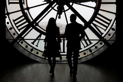 Kate y Guillermo, en el reloj del Musee d’Orsay.