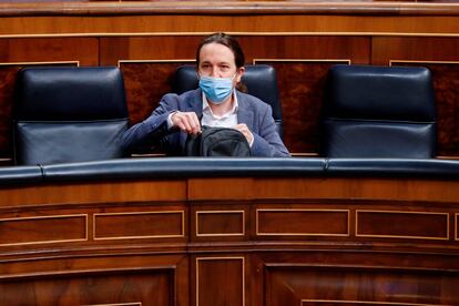 Pablo Iglesias, el pasado miércoles en el Congreso.