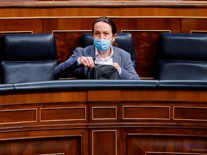 Pablo Iglesias, el pasado miércoles en el Congreso.