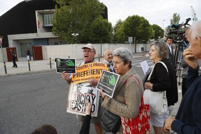 Afectados por las preferentes se manifestaban en septiembre ante la Audiencia Nacional.