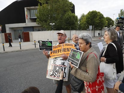 Afectados por las preferentes se manifestaban en septiembre ante la Audiencia Nacional.