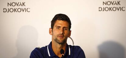 Djokovic, durante la rueda de prensa en Belgrado.