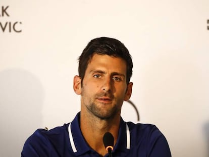 Djokovic, durante la rueda de prensa en Belgrado.
