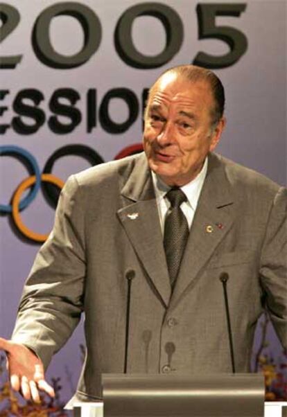 Chirac, durante la presentación de la candidatura parisina.