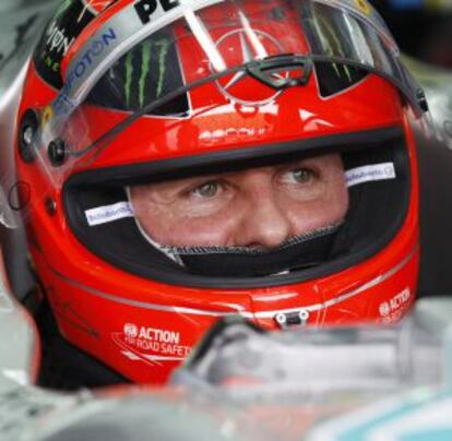 Schumacher, durante la sesión de clasificación.