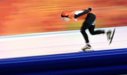 La holandesa Irene Wust, ganadora en patinaje de velocidad.