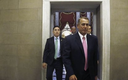Boehner, este martes en el Capitolio.